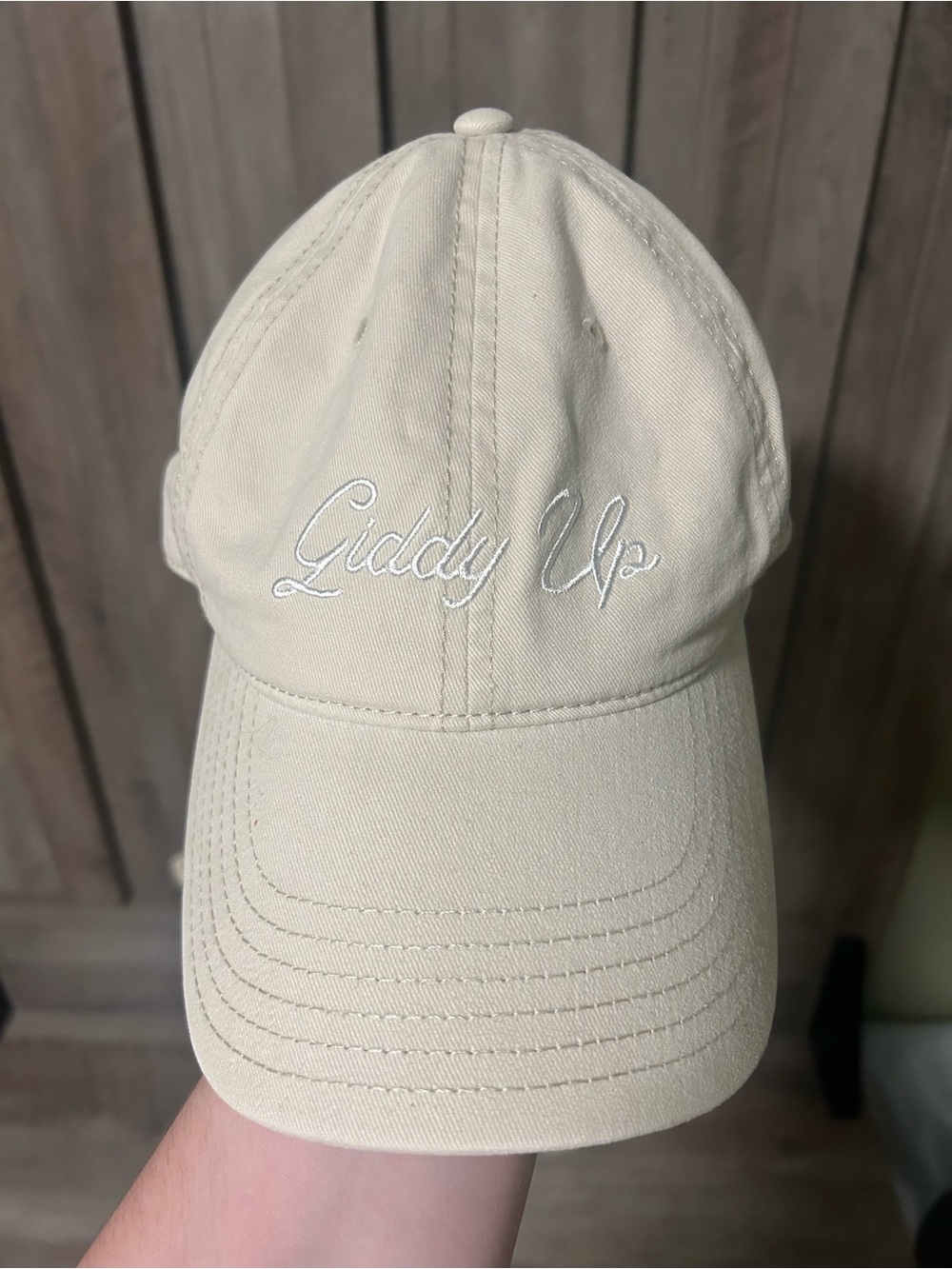 Ariat Giddy Up Embroidered Baseball Cap - Cream
